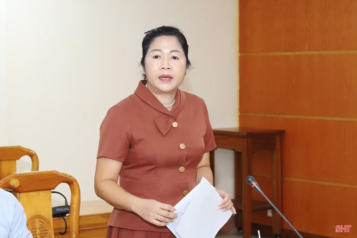 Đồng chí Nguyễn Thanh Hà - Phó Cục trưởng Cục pháp luật hình sự - hành chính và quản lý xử lý VPHC (Bộ Tư pháp) phát biểu tại buổi làm việc.