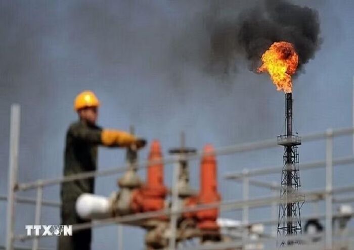 Một cơ sở lọc dầu của Iran trên đảo Khark. (Ảnh: IRNA/TTXVN)
