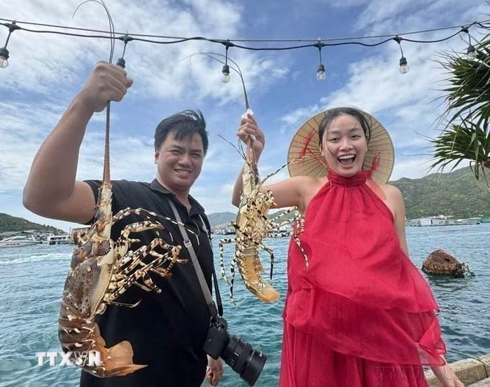 Lễ hội tôm hùm Cam Ranh 2024, với chủ đề “Vịnh xanh bừng sáng” đã thu hút sự tham gia của 6.000 du khách mỗi ngày. (Ảnh TTXVN phát)