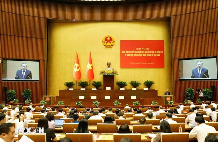 Tổng Bí thư, Chủ tịch nước Tô Lâm phát biểu chỉ đạo Hội nghị. (Ảnh: Thống Nhất/TTXVN) 