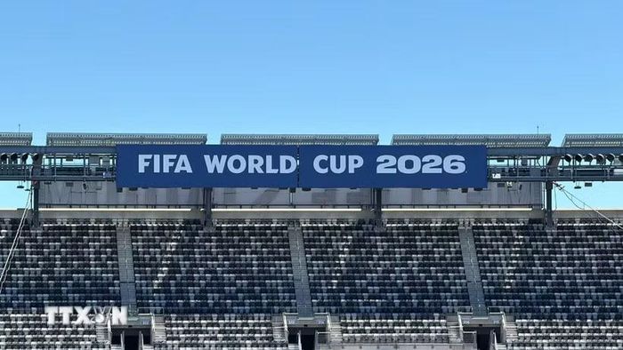 Sân vận động MetLife chuẩn bị cho trận thi đấu đầu tiên tại New York vào ngày 13/6 giữa hai đội tuyển Brazil-Morocco. (Ảnh: Thanh Tuấn/TTXVN)