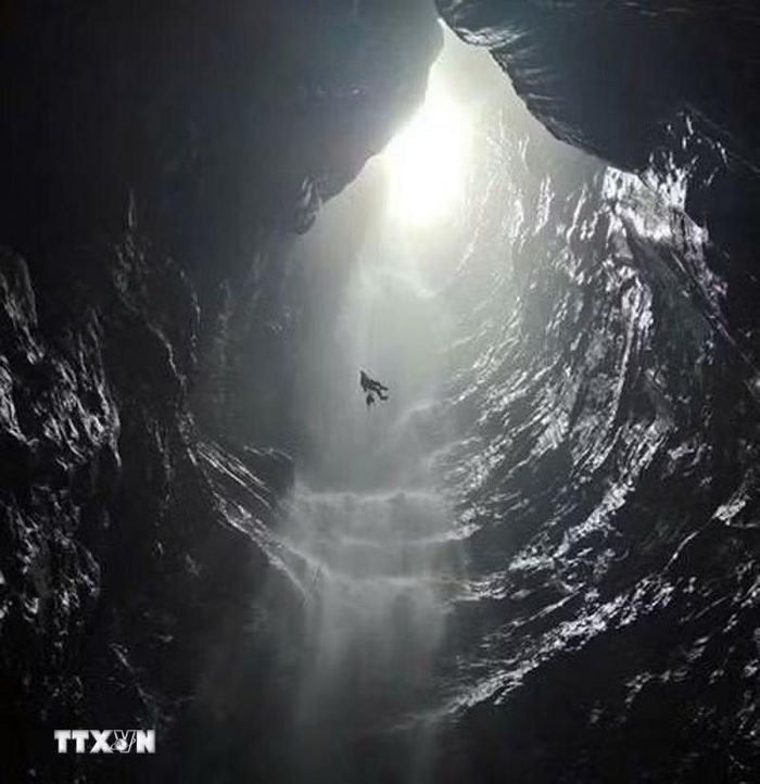 Hang Cha Nghéo trong Vườn quốc gia Phong Nha-Kẻ Bàng vừa được các chuyên gia phát hiện. (Ảnh: TTXVN phát)