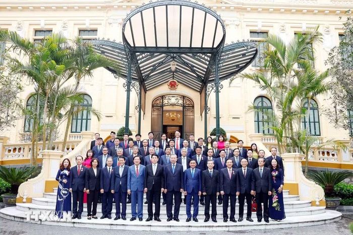 Tổng Bí thư, Chủ tịch nước Tô Lâm và các đại biểu. (Ảnh: Thống Nhất/TTXVN)