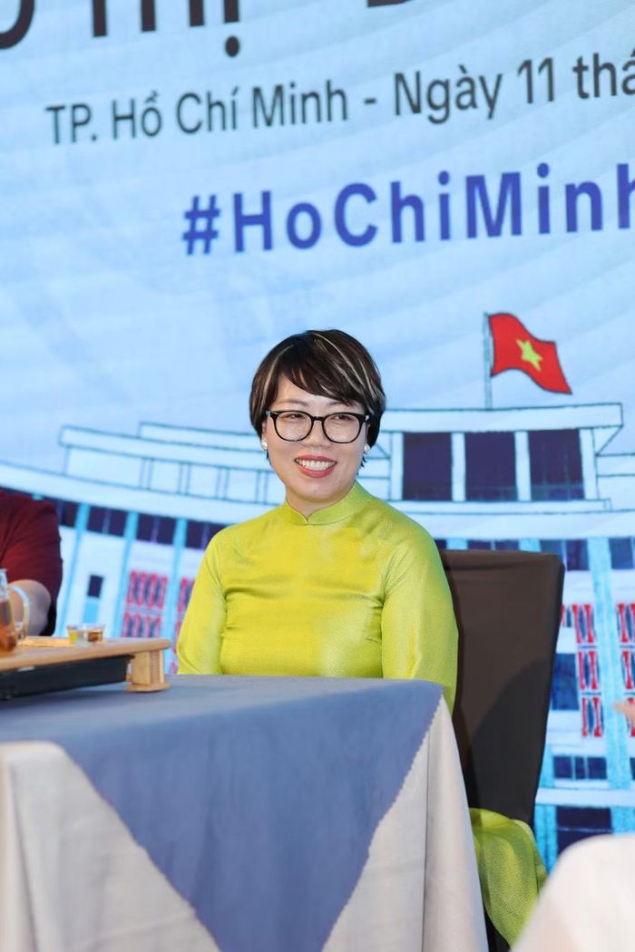 Bà Nguyễn Thu Hường - Phó Giám đốc Quỹ Hỗ trợ bảo tồn di sản văn hóa Việt Nam tại sự kiện. (Ảnh: PV/Vietnam+)