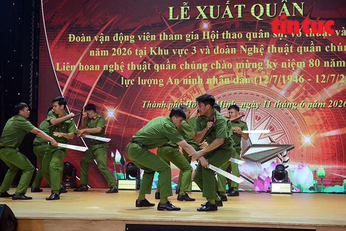 Tiết mục trình diễn nội dung thi đấu võ thuật tại Lễ xuất quân.