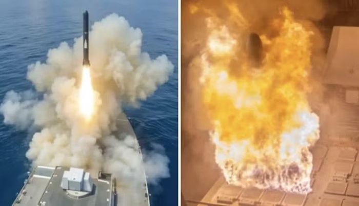 Hải quân Mỹ phóng tên lửa hành trình Tomahawk nhằm vào Iran. Ảnh: MW.