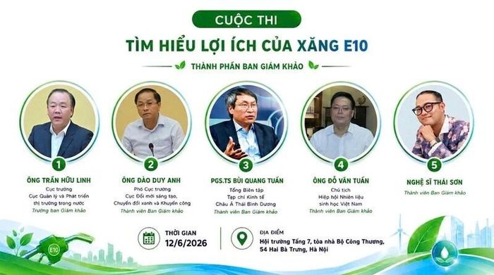 Hội đồng Ban Giám khảo Cuộc thi tìm hiểu lợi ích của xăng sinh học E10. Ảnh: Bộ Công Thương