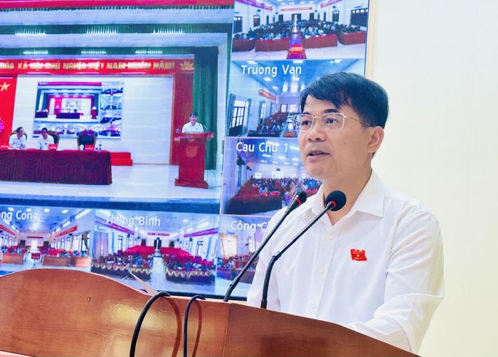 Đại biểu Lê Quang Quyền thông tin tới cử tri dự kiến nội dung, chương trình kỳ họp thường lệ giữa năm 2026, HĐND tỉnh khóa XIX.