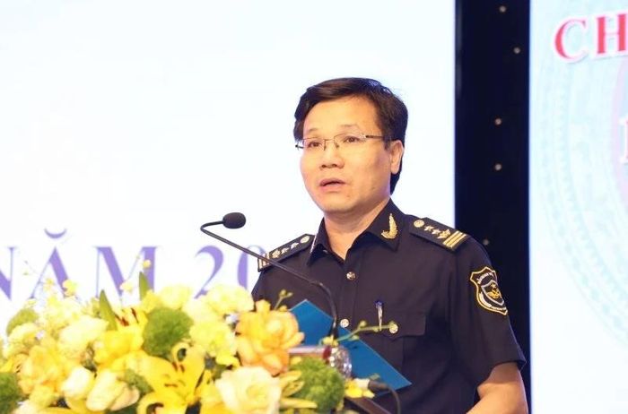 Chi cục Trưởng Chi cục Hải quan khu vực X Dương Minh Đức phát biểu khai mạc hội nghị.