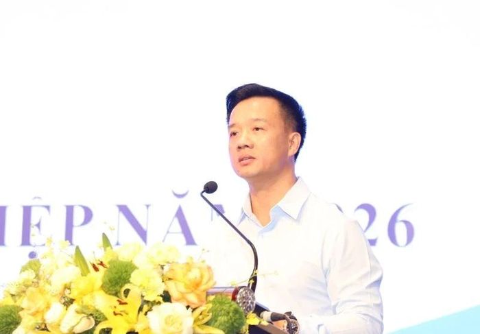 Lãnh đạo Hiệp hội Doanh nghiệp tỉnh Thanh Hóa phát biểu tại hội nghị.
