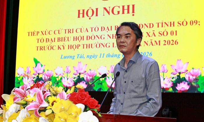 Đồng chí Vũ Minh Hiếu phát biểu tại hội nghị.