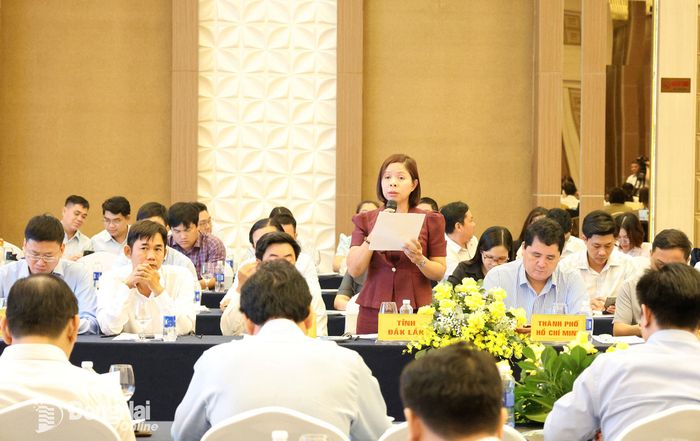 Đại diện các địa phương phát biểu thảo luận tại hội nghị. Ảnh: Hồ Thảo
