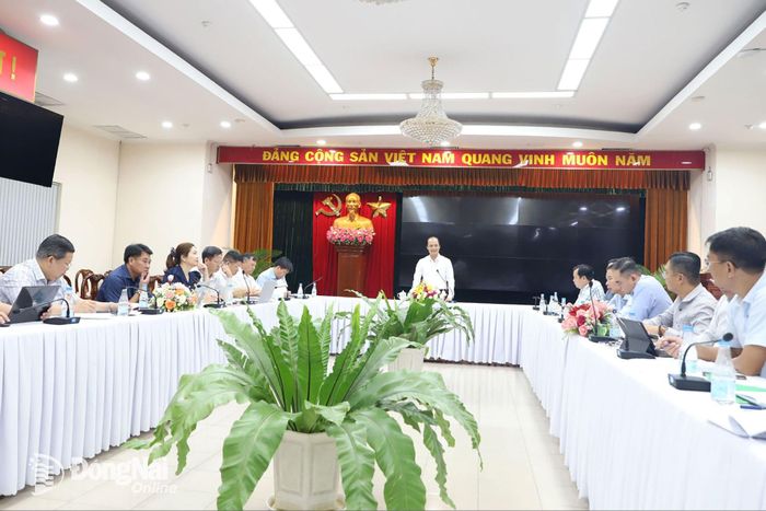 Ủy viên Ban Thường vụ Thành ủy, Phó Chủ tịch UBND thành phố Nguyễn Tuấn Anh chủ trì buổi làm việc. Ảnh: B.Nguyên