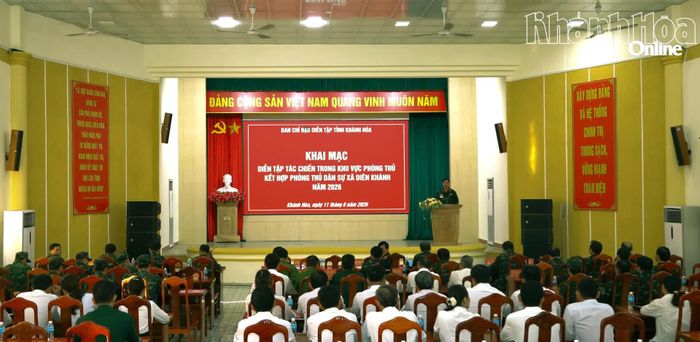Quang cảnh khai mạc diễn tập.
