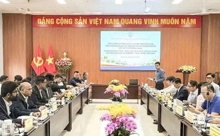 Trung tâm Xúc tiến Đầu tư, Thương mại và Du lịch Khánh Hòa gặp gỡ, làm việc với các doanh nghiệp, đối tác thị trường Halal. Ảnh: HỒNG NGUYỆT