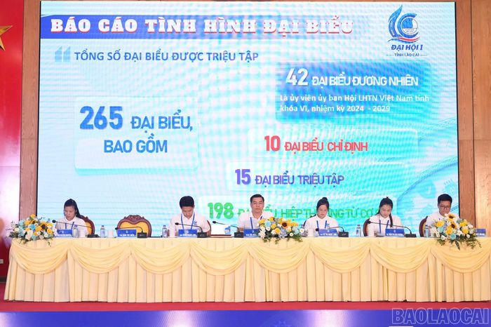 Đoàn Chủ tịch điều hành phiên thứ nhất Đại hội đại biểu Hội Liên hiệp Thanh niên Việt Nam tỉnh Lào Cai lần thứ I, nhiệm kỳ 2026 - 2029
