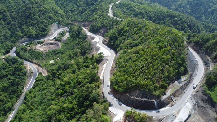Đoạn đèo Km41, Quốc lộ 28B nhìn từ trên cao