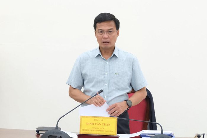 Phó Chủ tịch UBND tỉnh Đinh Văn Tuấn phát biểu chỉ đạo tại buổi làm việc