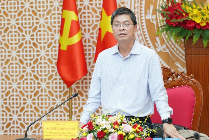 Ủy viên Ban Thường vụ Tỉnh ủy, Phó Chủ tịch UBND tỉnh Nguyễn Hồng Hải kết luận cuộc họp