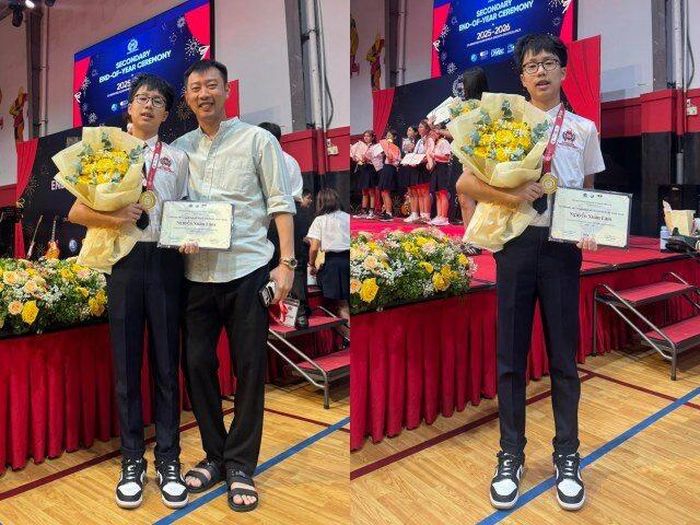 Con trai đầu lòng của Ốc Thanh Vân gây chú ý với chiều cao vượt trội ở tuổi 15.
