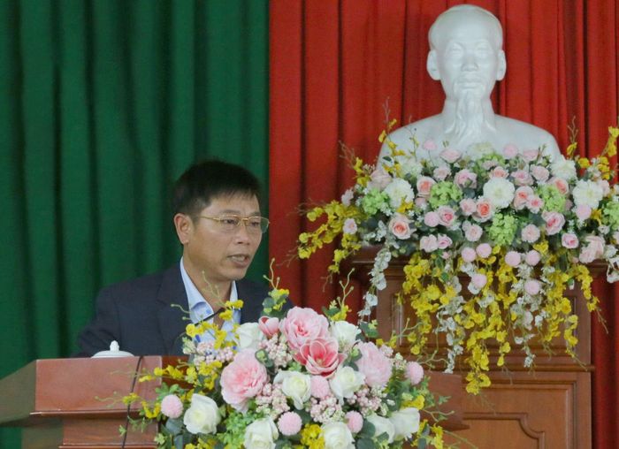 Đồng chí Huỳnh Minh Hải, Phó Trưởng Ban Tuyên giáo và Dân vận Tỉnh ủy, Phó Trưởng Ban Tổ chức, Trưởng Ban Giám khảo Hội thi đánh giá kết quả tại lễ bế mạc