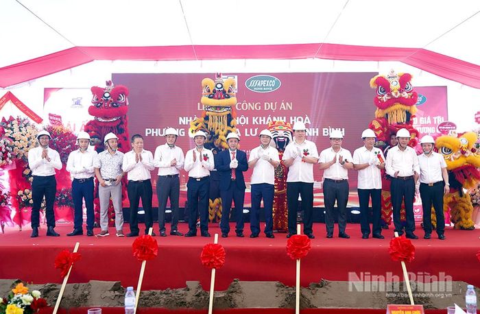 Khởi công Dự án nhà ở xã hội Khánh Hòa tại phường Đông Hoa Lư. ảnh Hoa Hiên