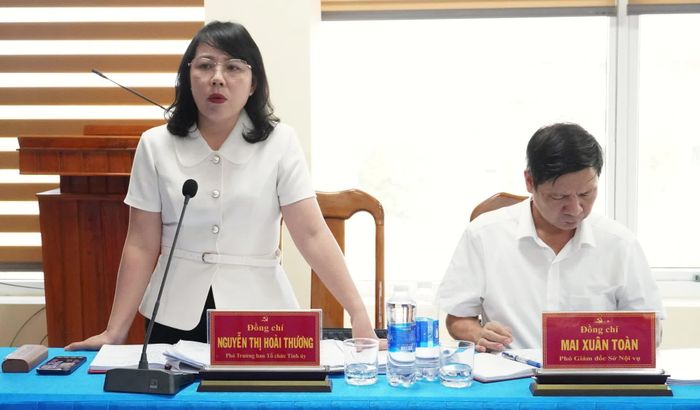 Đại diện lãnh đạo các sở, ngành phát biểu tại buổi làm việc - Ảnh: Q.V