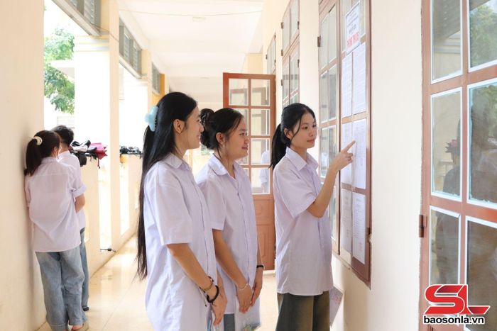 Thí sinh tra soát số báo danh và nội quy quy chế thi.