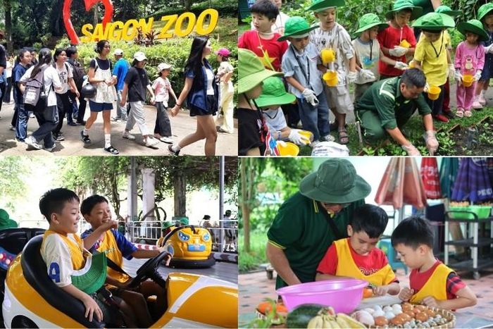 Các em thiếu nhi hào hứng tham gia hoạt động khám phá thiên nhiên, học kỹ năng sống và trải nghiệm thực tế trong môi trường xanh.
