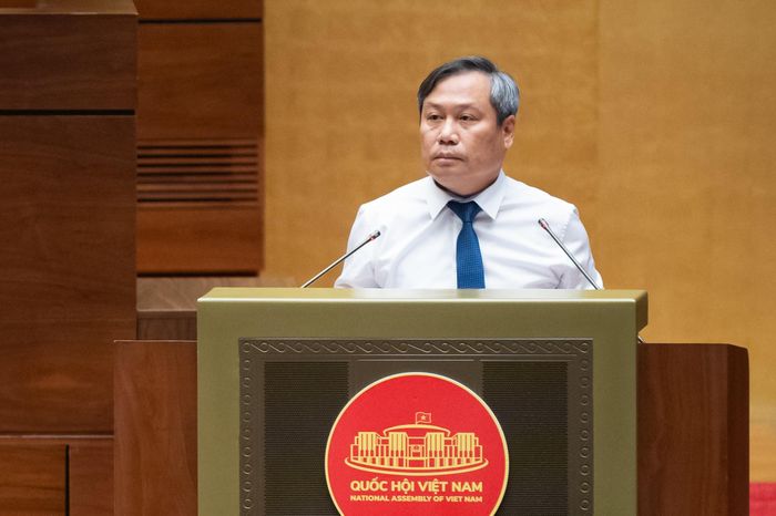 Chủ tịch UBND TP. Hà Nội Vũ Đại Thắng trình bày tham luận. Ảnh: Phạm Thắng