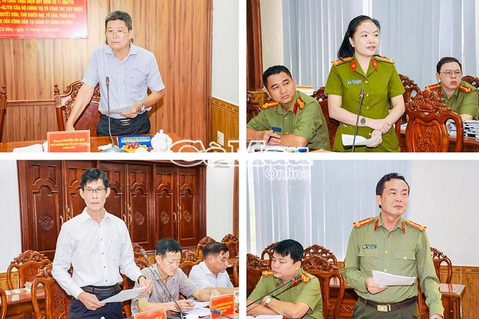 Các đại biểu phát biểu trao đổi tại buổi làm việc.