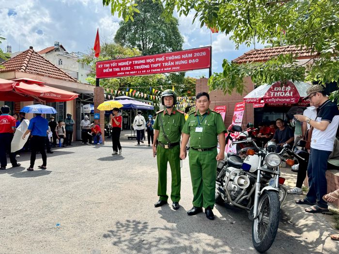 CAP.An Nhơn thực hiện nhiệm vụ bảo vệ an ninh an toàn cho các điểm thi trên địa bàn 
