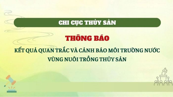 Ngày 02/6/2026, Chi cục Thủy sản thành phố Huế ban hành Thông báo kết quả quan trắc môi trường nước vùng nuôi trồng thủy sản trên địa bàn