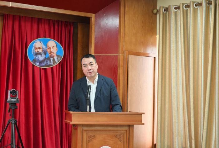 TS.BS. Nguyễn Ngô Quang - Phó Chủ tịch Hội đồng Y khoa Quốc gia, Cục trưởng Cục Khoa học công nghệ và Đào tạo (Bộ Y tế) phát biểu chủ trì cuộc họp.