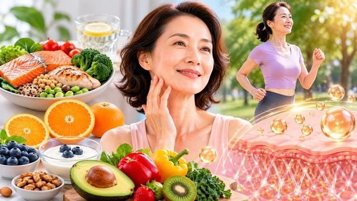 Dinh dưỡng giàu protein, vitamin C cùng vận động đều đặn được xem là những biện pháp quan trọng giúp hỗ trợ bảo vệ collagen sau mãn kinh.