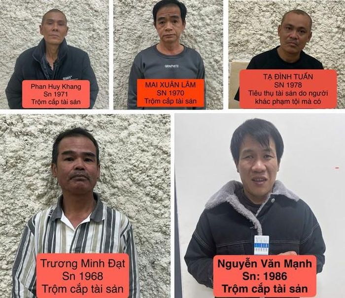 5 đối tượng bị bắt giữ. Ảnh: CALĐ.