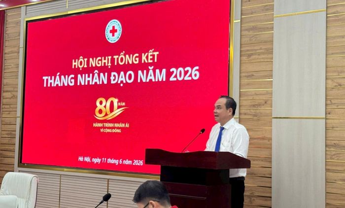 Phó Chủ tịch Trung ương Hội Chữ thập đỏ Việt Nam Vũ Thanh Lưu phát biểu tại chương trình.