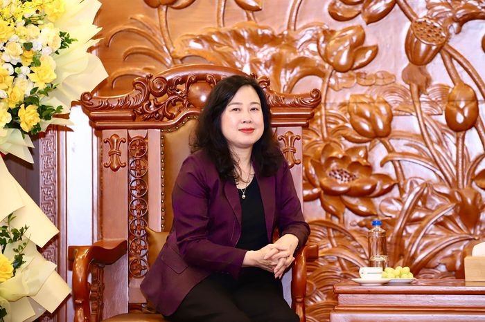 Ủy viên Trung ương Đảng, Bộ trưởng Bộ Y tế Đào Hồng Lan phát biểu.