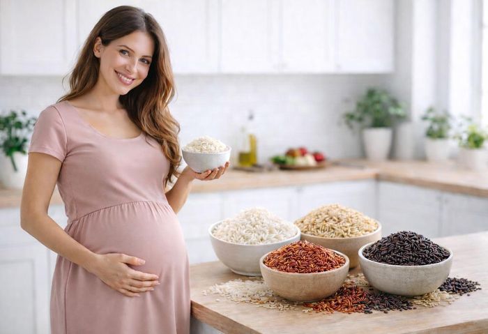 Mẹ bầu ăn gạo lứt có nhiều lợi ích cho sức khỏe.