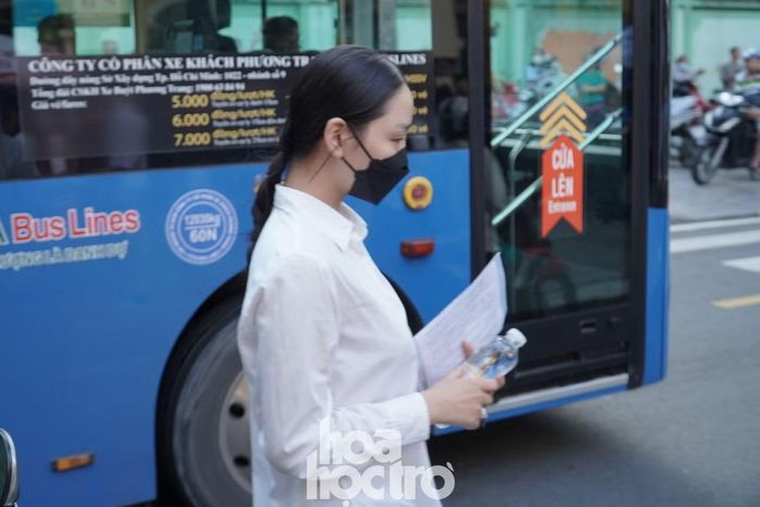 Đoàn Minh Anh trong ngày thi đầu tiên.