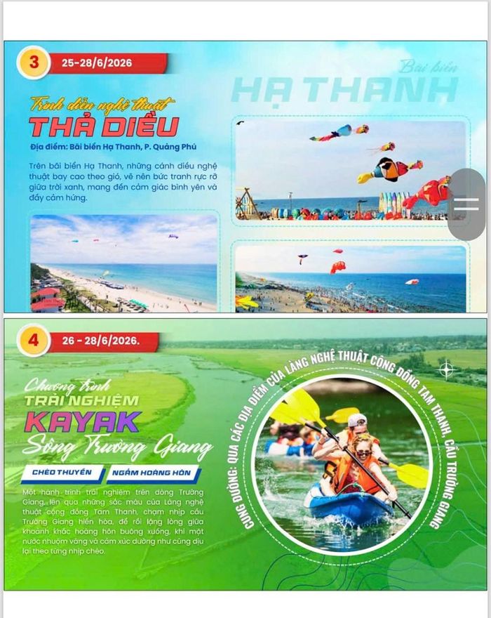 Các hoạt động sẽ diễn ra tại Lễ hội biển Tam Thanh. Ảnh: BTC