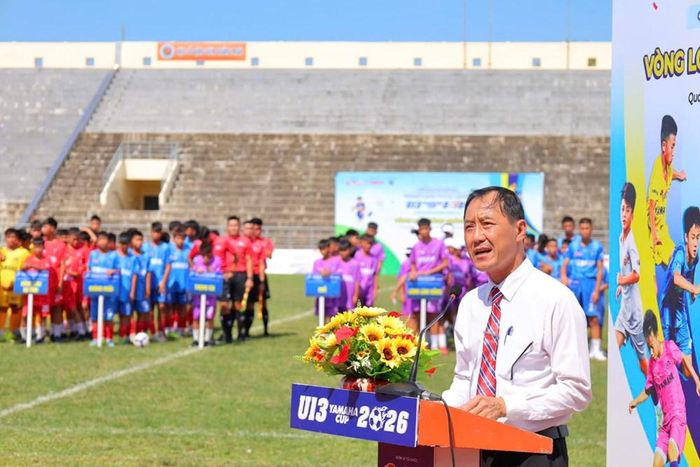 Ông Nguyễn Liên Phương, Phó Giám đốc Sở VHTTDL tỉnh Quảng Ngãi phát biểu khai mạc giải
