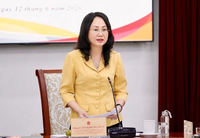 Bộ trưởng Bộ VHTTDL Lâm Thị Phương Thanh phát biểu tại buổi làm việc