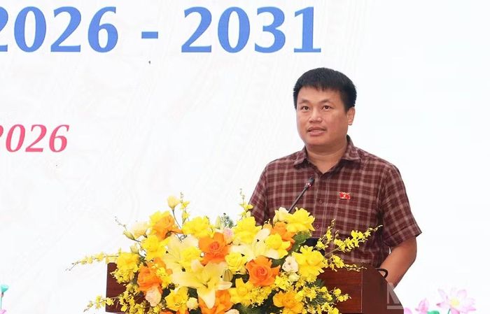 Đồng chí Đặng Ngọc Huy, Phó Chủ nhiệm Ủy ban Công tác đại biểu của Quốc hội phát biểu tại hội nghị.