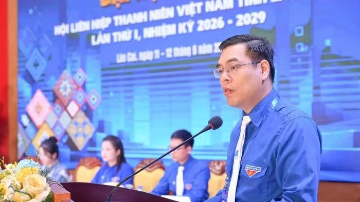 Đồng chí Hà Đức Hải, Bí thư Tỉnh đoàn Lào Cai phát biểu khai mạc Đại hội.