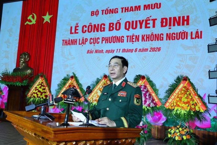 Đại tướng Phan Văn Giang phát biểu chỉ đạo tại buổi lễ. Ảnh: Bộ Quốc phòng.