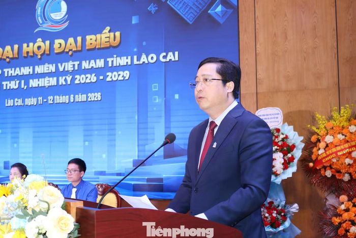 Ông Dương Quốc Huy - Bí thư Tỉnh ủy Lào Cai phát biểu tại Đại hội.