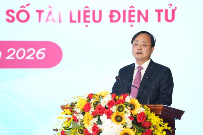 Ông Tô Huy Vũ, Chủ tịch Hội đồng thành viên Agribank phát biểu tại buổi lễ.