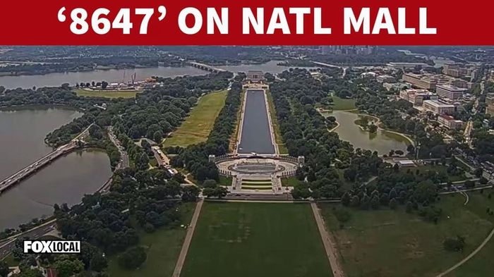 Con số "8647" xuất hiện bất thường ở công viên National Mall. Ảnh: Fox News