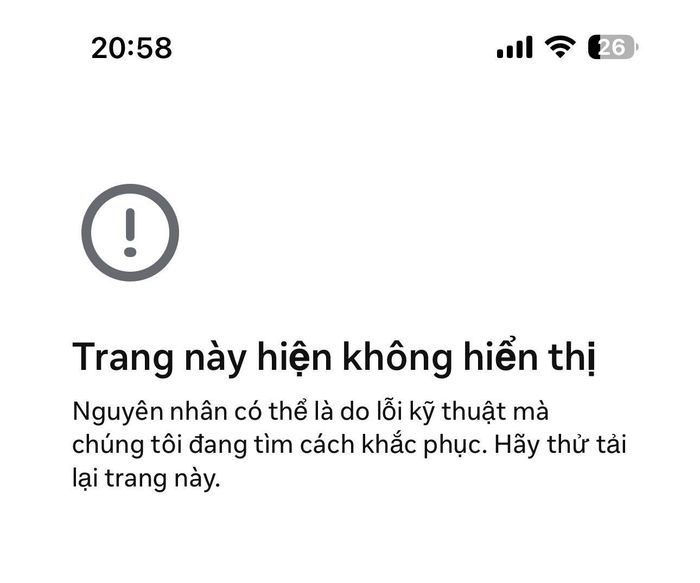 Facebook bị sập, tối 12/6. Ảnh chụp màn hình